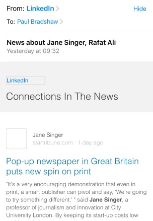 LinkedIn: Connections in the news