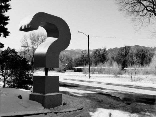 question mark statue