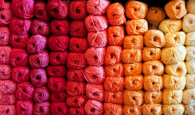 rolls of yarn